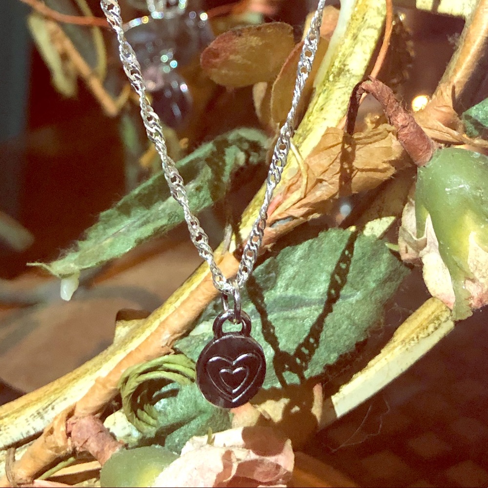 18” Silver Twisted Chain W/Double Heart ❤️ ChARm♾ - Picture 1 of 7
